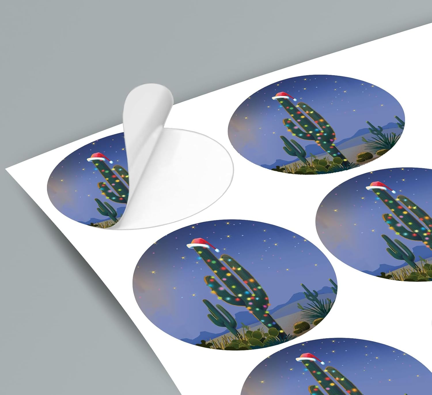 Stonehouse Collection Holiday Saguaro Christmas Card - 18 Cards & Envelopes - Western Christmas Cards (Customized Address Label)
