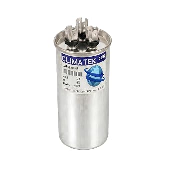 ClimaTek Round Capacitor Replaces Carrier # HC98JA041D | 40/5 uf MFD, 370/440 Volt VAC, Dual Run