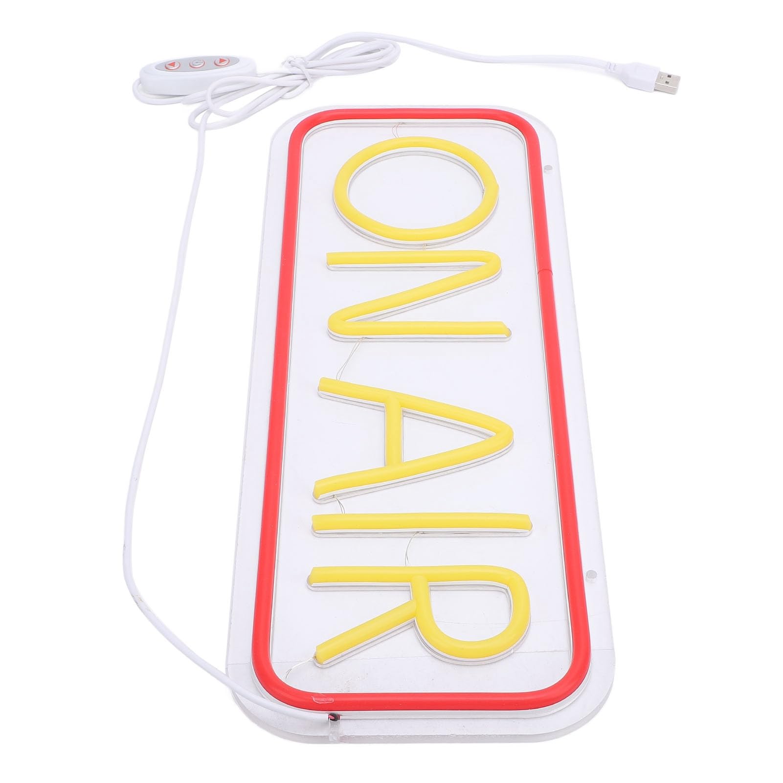 Dpofirs Na Znaku Air Neon, Jasne LED Studio Light for Streaming Room, Decor Podcast, Zasilane Przez USB, światło nagrań, Mocowanie ścienne, 15,7x5,9 Cala