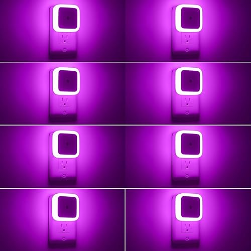 Miniatura 12 de Sujeet Luz Nocturna, Set de 8 Luces Nocturnas Enchufables en la Pared, Luz Nocturna Enchufable, Lámpara LED de Atardecer al Amanecer (Blanco Cálido)