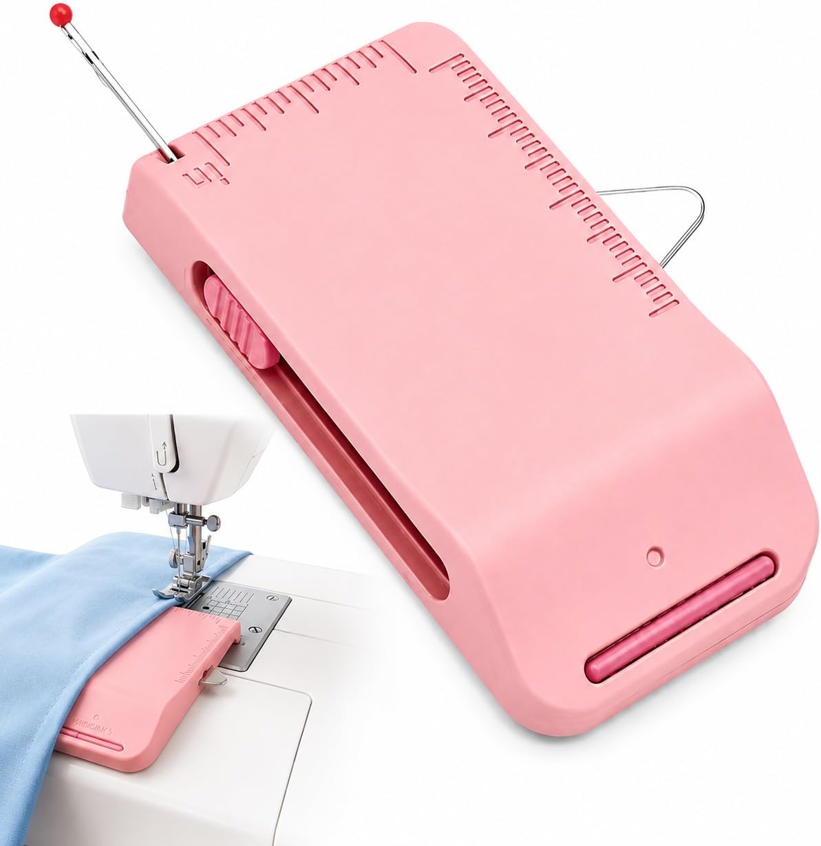 Magnetic Seam Guide for Sewing Machine, Magnetic Seam Guide for Precise Stitching, Stable Alignment Tool for Quilting and Garment Sewing, in Pink