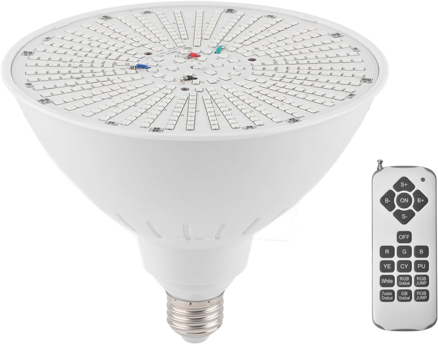 Fafeicy LED Swimming Pool Light Bulb 12V 40W IP68 E26 RGB Color Changing with Remote Control 7 Static 5 Dynamic Modes Memory Function