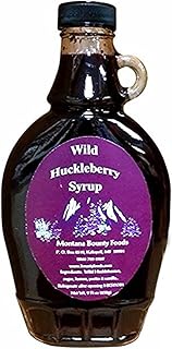 Montana Huckleberry Syrup Breakfast Toppings - 11 oz Real Fruit Grown & Hand Picked in the Wild from Bounty Foods for Coffee - Pancakes & Waffles - Cocktails - Gluten-Free - Non-GMO (Hk Sy 11oz)