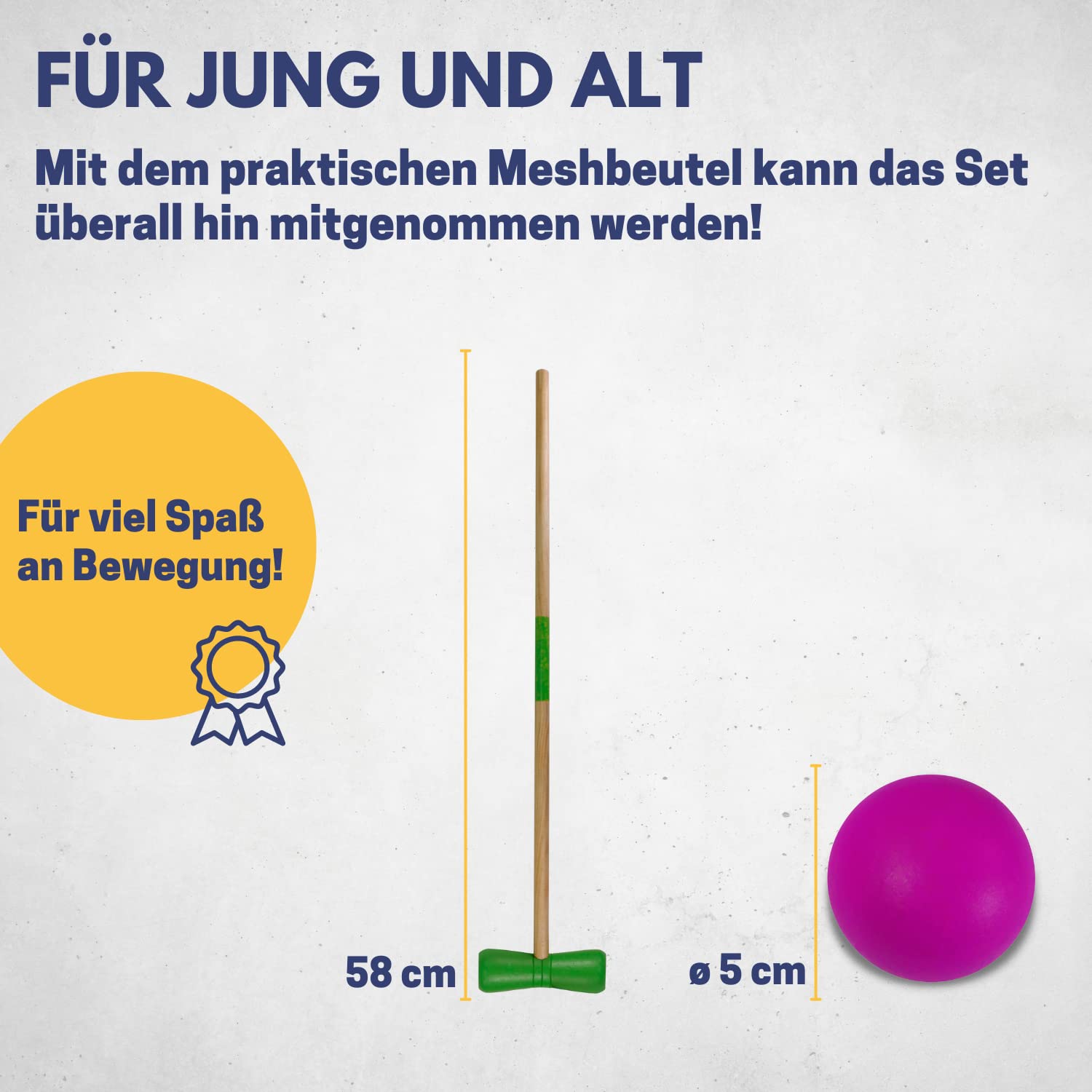BEST SPORTING Crocket - Crocket - Croquet pour adultes et enfants - Avec raquettes, boules, buts, piquets de marquage - Jeux de plein air pour adultes - Jeux de jardin pour enfants - Kit de croquet