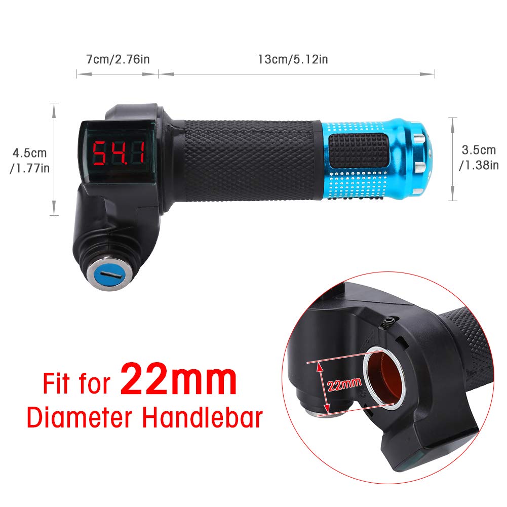 Poignée D'accélérateur électrique Avec Indicateur LED De Batterie - Pour Vélo, Scooter, Voiturette (12V-72V)