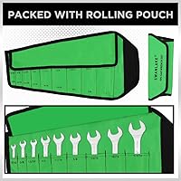 Vista 4 de SWANLAKE - Juego de llaves de extremo abierto superfinas de 9 piezas, SAE 1/4", 9/32", 5/16", 3/8", 11/32", 13/32", 7/16", 1/2", 9/16", 11/16