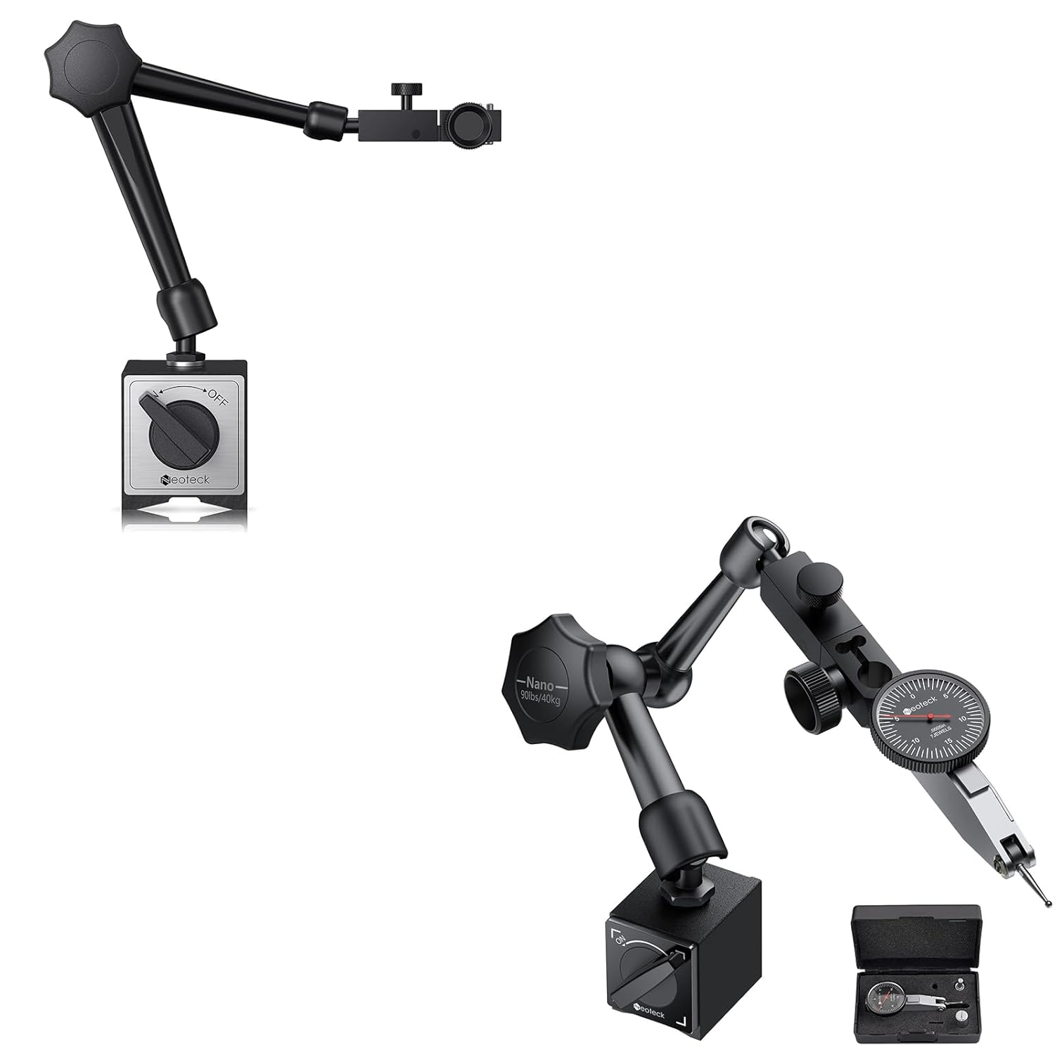 Neoteck 176lbs/80kg Magnetic Base Stand + 0.03" Test Indicator Set