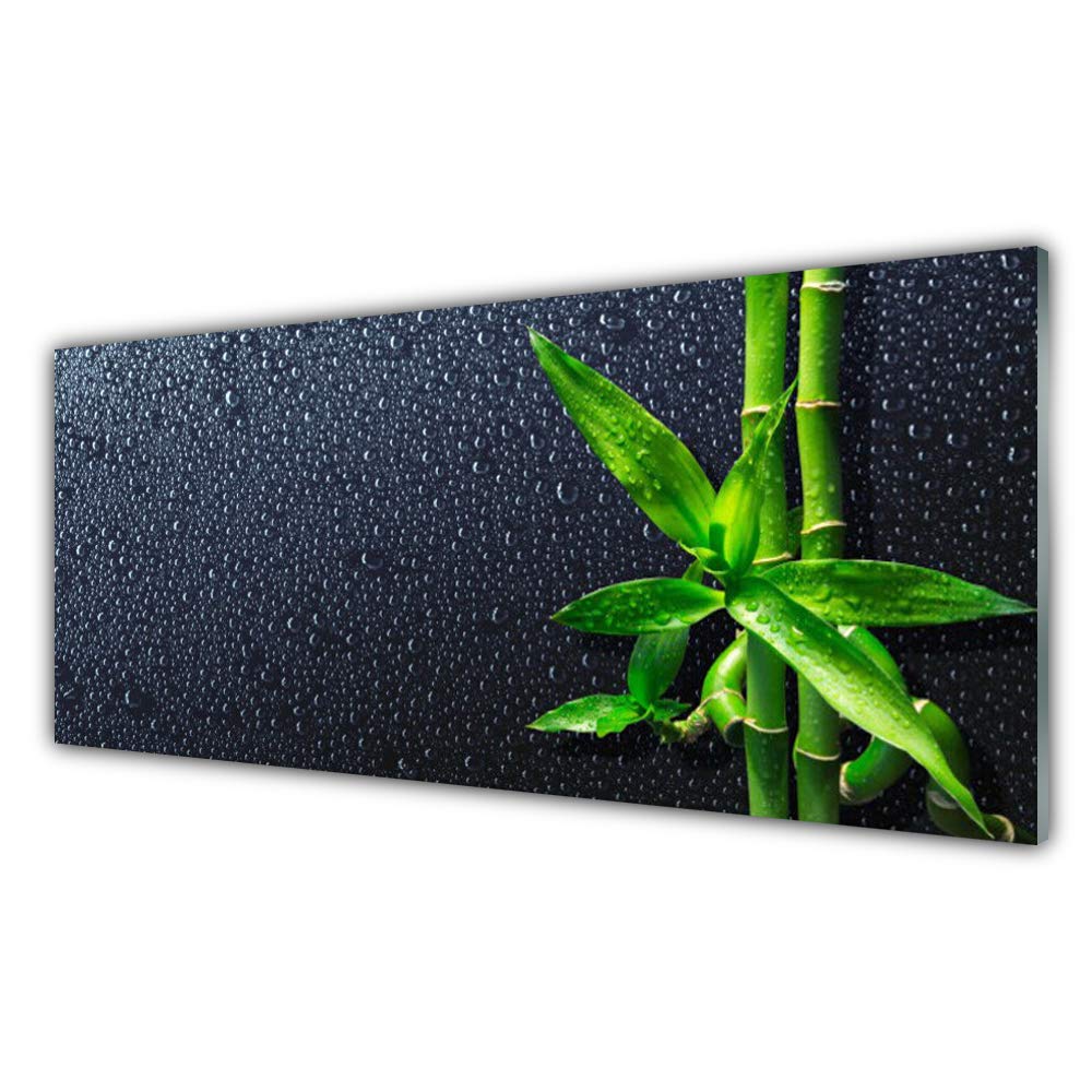Tableau en Verre Trempé 125x50cm Facile à Nettoyer Déco Murale Bamboo