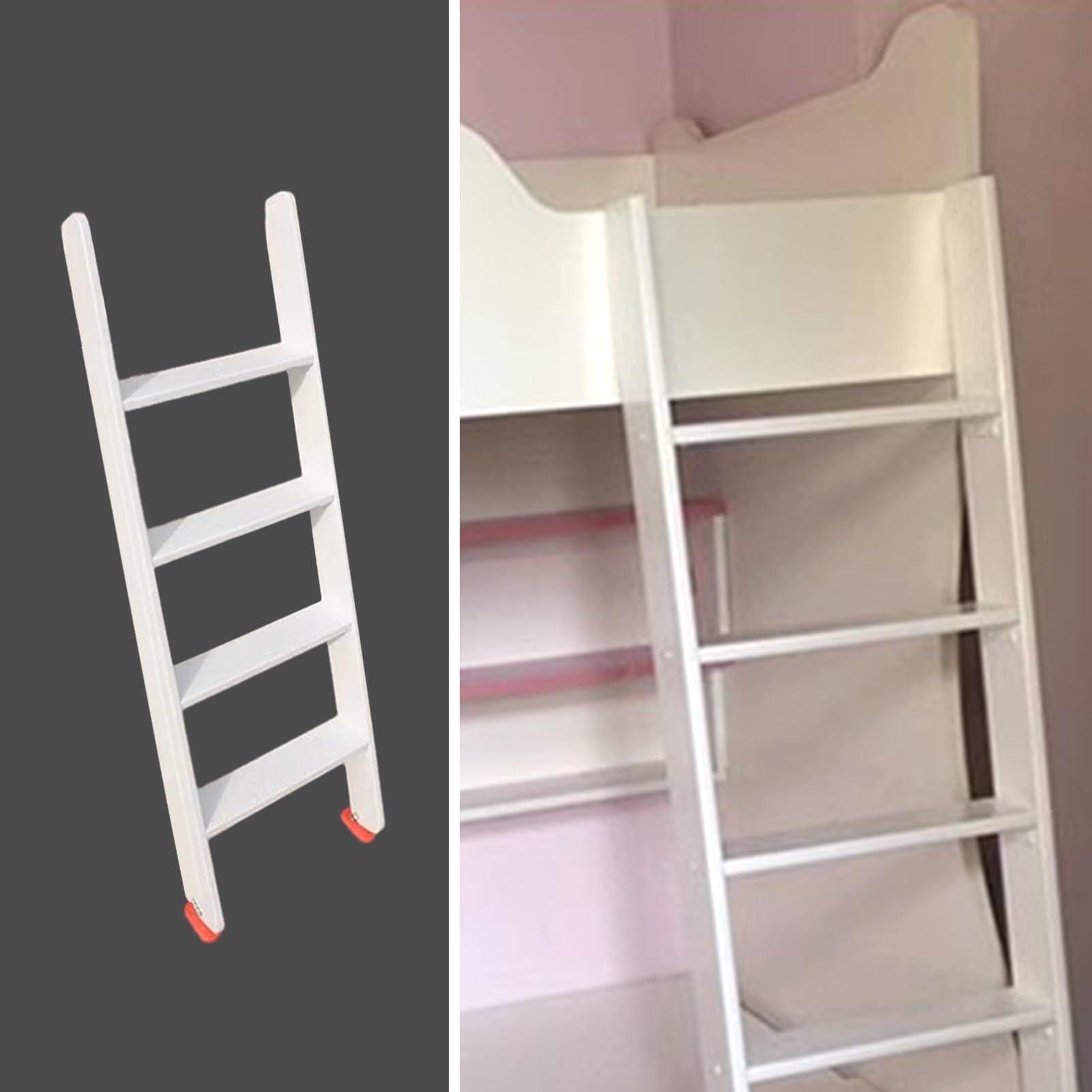 Échelle de lit superposé double en bois massif droite pour lit mezzanine de dortoir