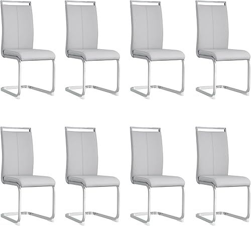 Miniatura 24 de Baysitone Juego de 4 sillas de comedor modernas, sillas laterales para cocina, con respaldo alto acolchado de piel sintética, para habitación, Gris