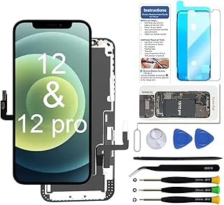 for iPhone 12/12 Pro Screen Replacement 6.1 inch, 3D Touch LCD Display Digitizer Touch Screen Assembly with Repair Tools, Compatible with iPhone 12/12 Pro 6.1 inch