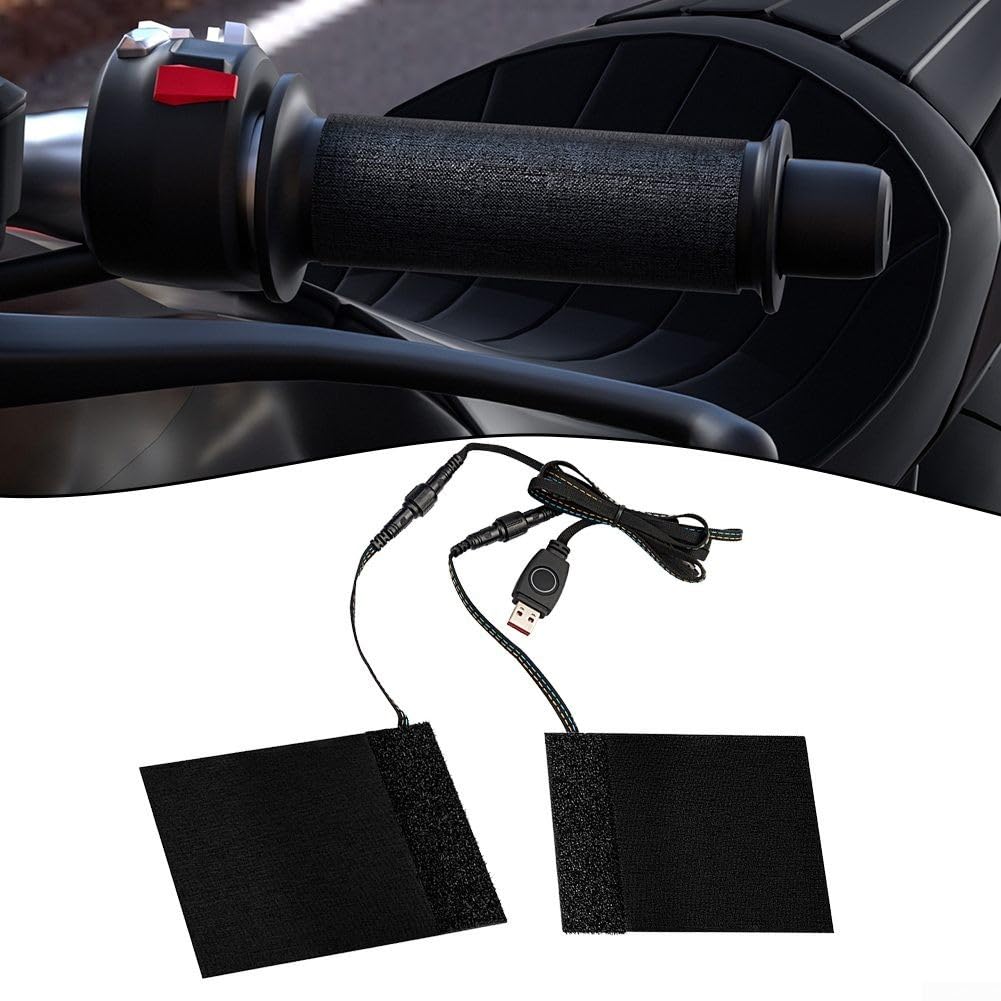 Yuanpgky Coussin chauffant pour guidon de moto, poignée chauffante USB, température réglable, chauffage rapide, étanche pour moto, vélo, moto