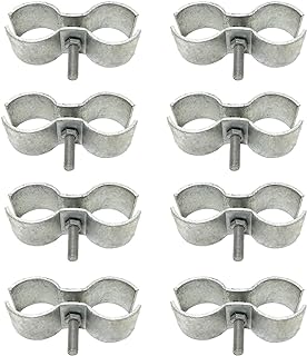 1-5/8" Chain Link Fence Panel Clamps, Galvanized Fence Dog Kennel Saddle Clamps, 8pcs for 42mm Pipe Panel Frames (1 5/8'')