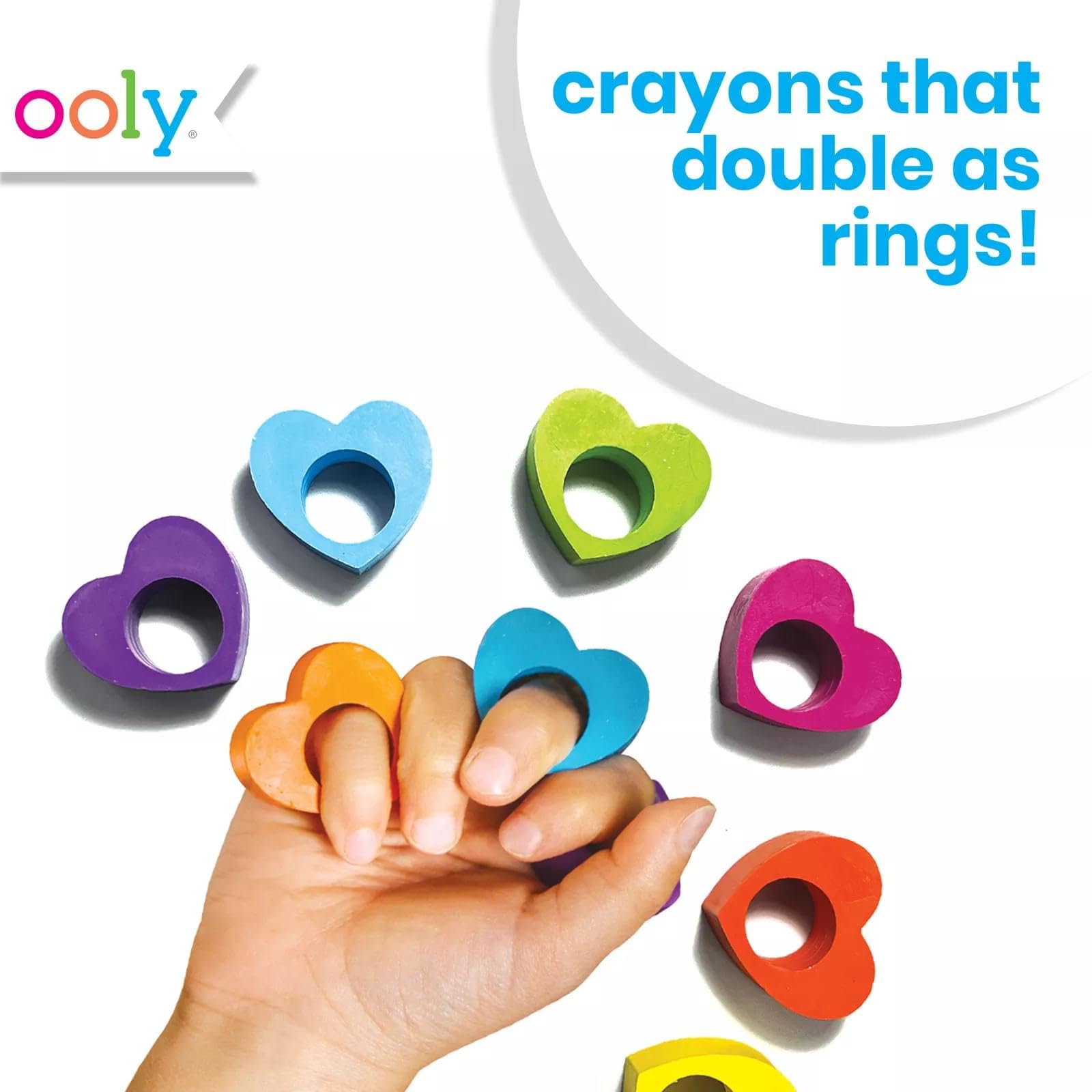 Ooly Heart Ring Chunky Finger Crayons For Toddlers And