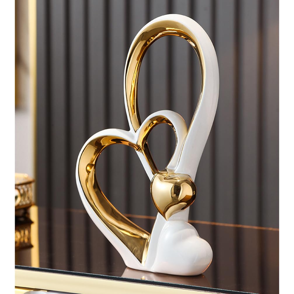 Statua in Ceramica Heart Deco, Moderna Scultura Astratta Deco, per Decorazione Camera da Letto Decorazione Tavolo Ufficio Appartamento Sculture E Statue,B White