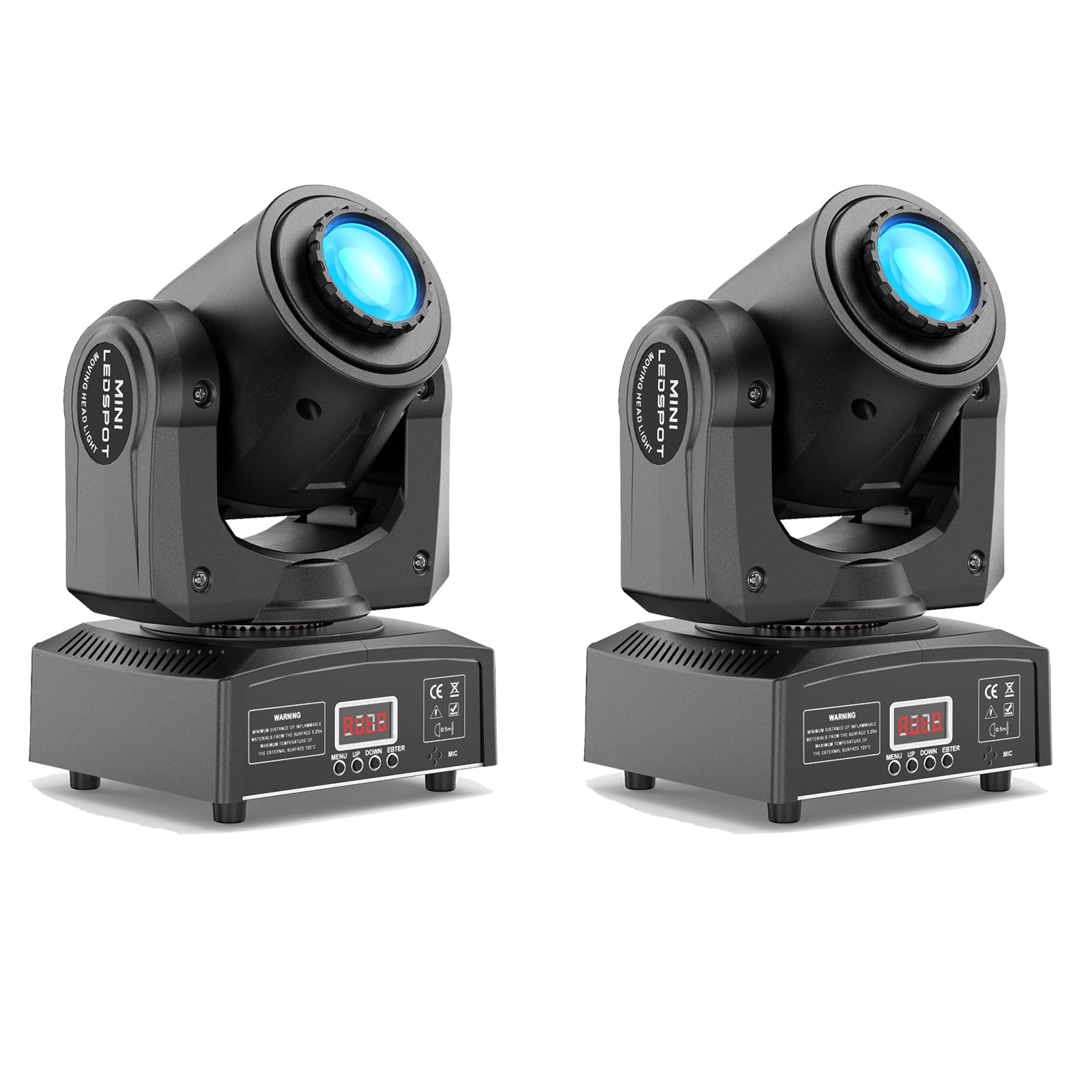 2PCS Lyre LED 60W Lumière de scène 8 Gobos 8 Couleurs DJ Luminaires à tête rotative Beam Moving Head pour Fête, DJ, Bar, Club Noël