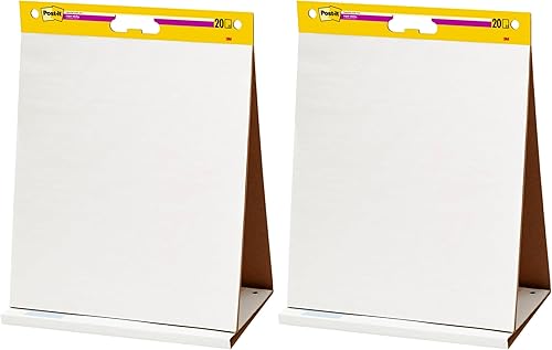 Post-it Almohadilla de caballete de mesa súper adhesiva, ideal para profesores y estudiantes virtuales, 20 x 23 pulgadas, 20 hojasbloc, 1