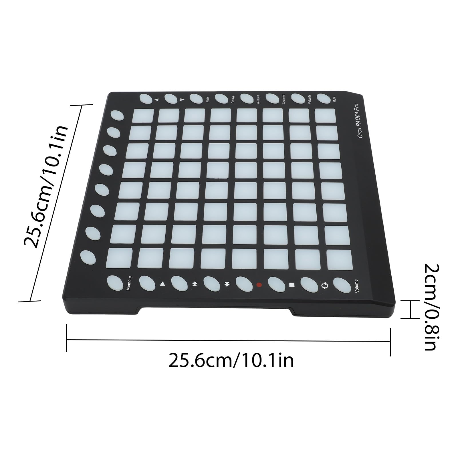 MIDI-Controller DJ-Pad mit RGB-Pads, 128 GM-Sounds, 8 Tasten, 6 Transportsteuerungen, Integrierter Editor für Live-Auftritte, Tragbares MIDI-Pad für Party-Bühnen, Metallic-Schwarz