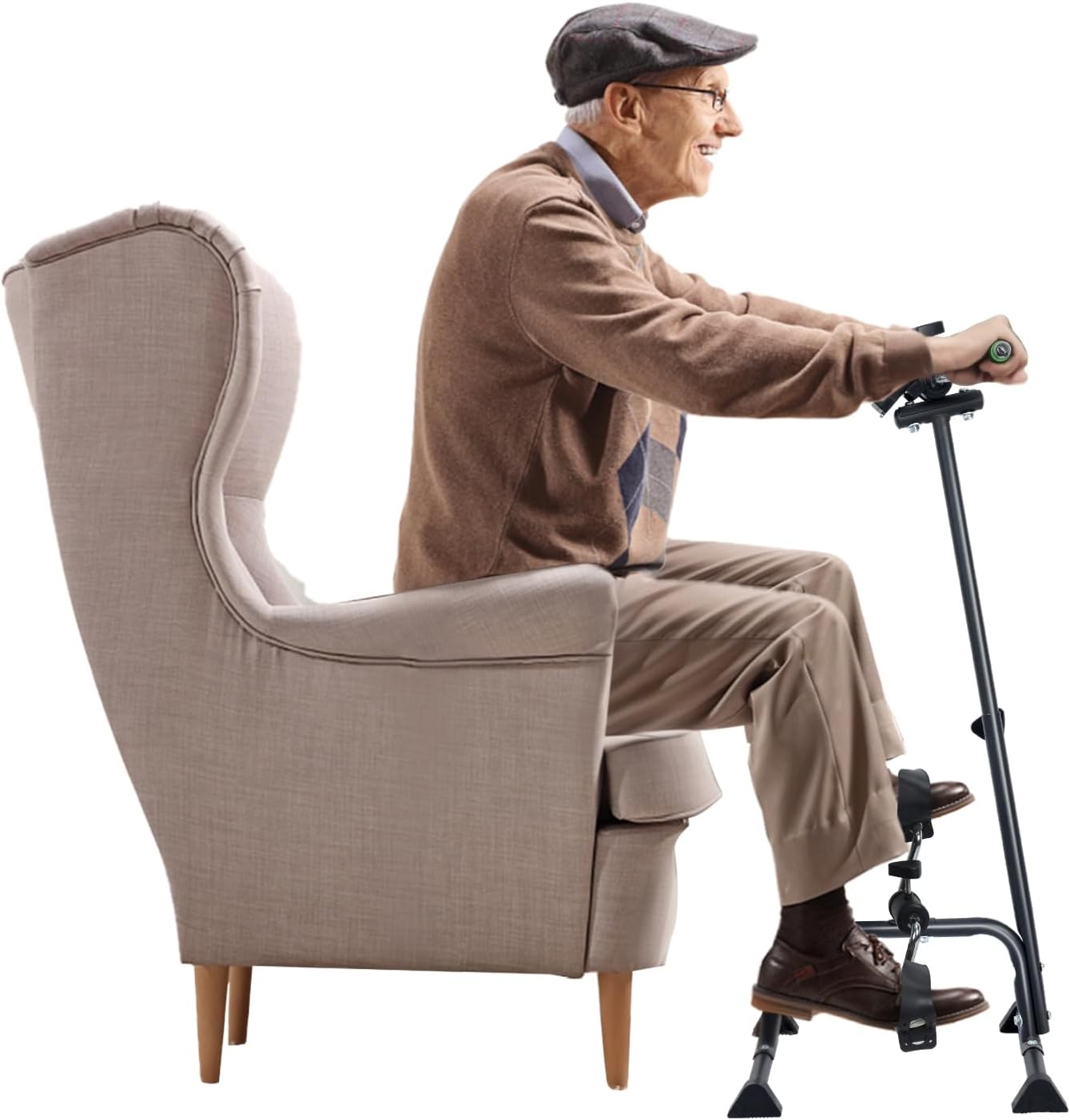 Yulewiix Pedal Exerciser Bike - Adjustable for Seniors, Total Body Exercise Monitor