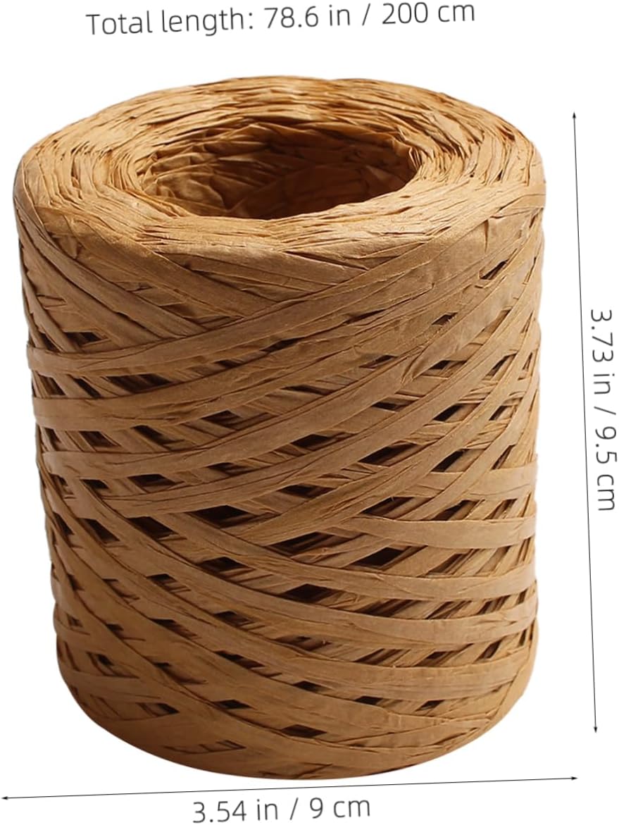 DOITOOL 1roll Raffia Paper Twine Ribbon for DIY Crafting Wrapping and Floral Decorations Elegant Paper String for Crochet Bags and Arts for Holiday Projects