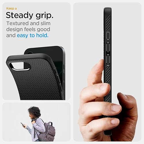 Vista 237 de Spigen Liquid Air - Funda diseñada para iPhone 13 Pro Max (2021), color negro mate