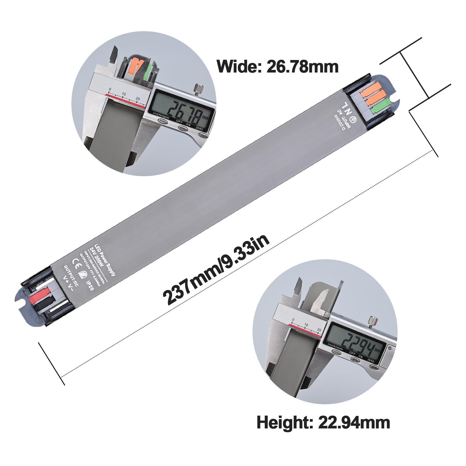 GOMING 24V 20M(2 X 10M) CCT COB LED Streifen 2700K-6500K Weiß Einstellbar | LED Strip Mit 24V 200W Netzteil und Controller 576LEDs/M CRI 93+ Flexible IP20 Nicht Wasserdicht LED Band für Heim Deko