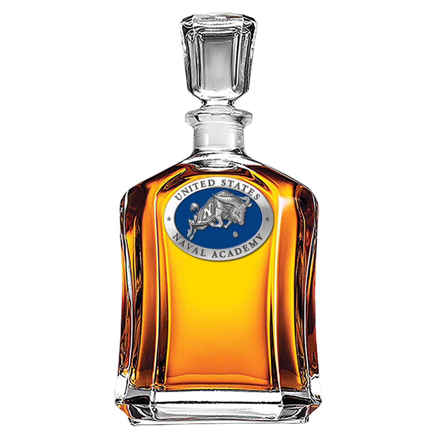 Team Color Logo Naval Academy Midshipmen Decanter Glass Bottle