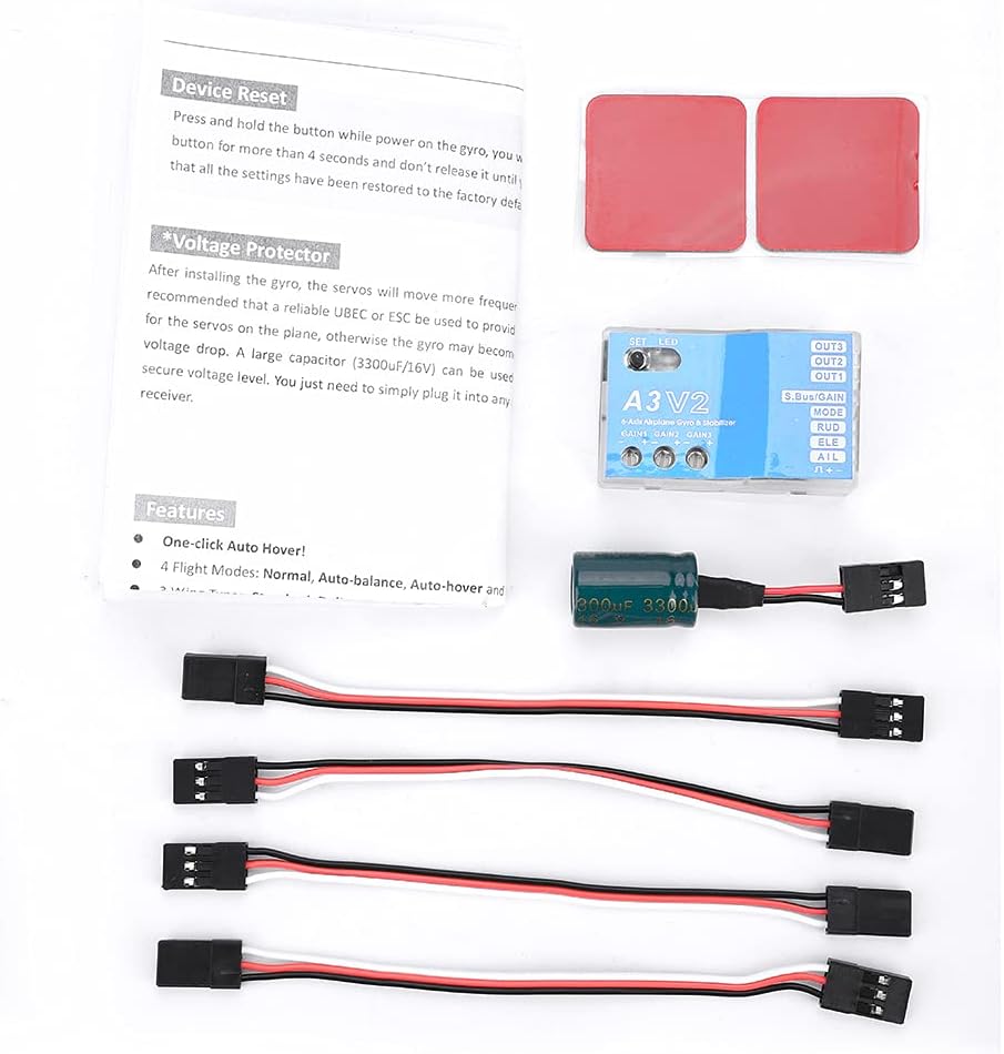 F50A 3 - Axle Gyro A3 V2 Flight Controller Stabilizer System, RC Airplane Stabilizer with Auto Hover, for Fixed Wing, Delta - Wing and V - Tail Aircraft