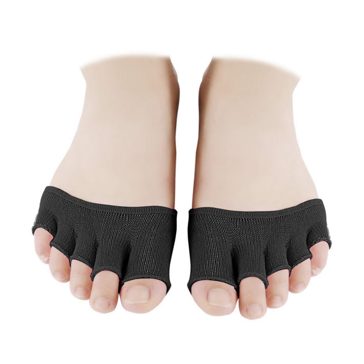 minkissy Women's Ankle Socks 4 Pack Toe Covers Separate Toes Breathable Cotton Peep Socks for Fitness