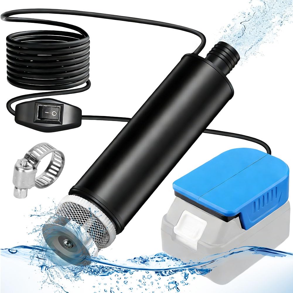Pompe a Eau Sans Fil pour Batterie Makita 18V, 100W 20V Portable Pompe a Eau Batterie, 635 GPH pour Douche de Jardin, Flaque, Camping, Camping-Car, Cale, Aquarium