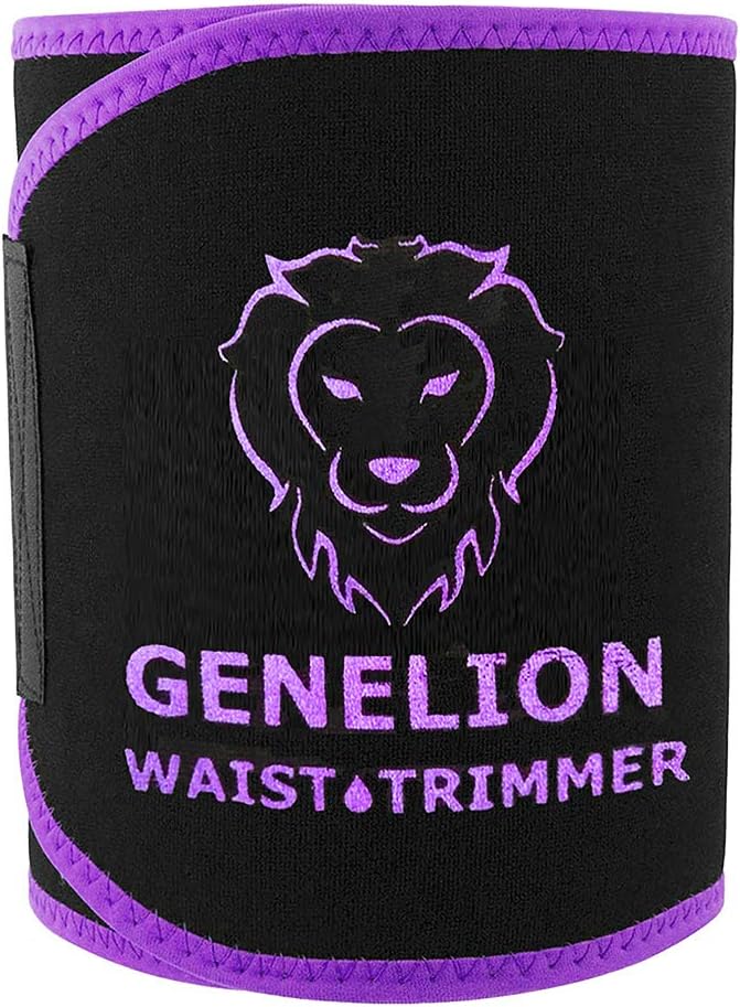 Genelion Waist Trimmer, Premium Weight Loss Gym Sauna Sweet Sweat Wrap Sport Exercise ABS Belts, Workout Sweat Exercise Accessories for Men and Women-Enjoy Sweet Abdominal Muscle & Back Support