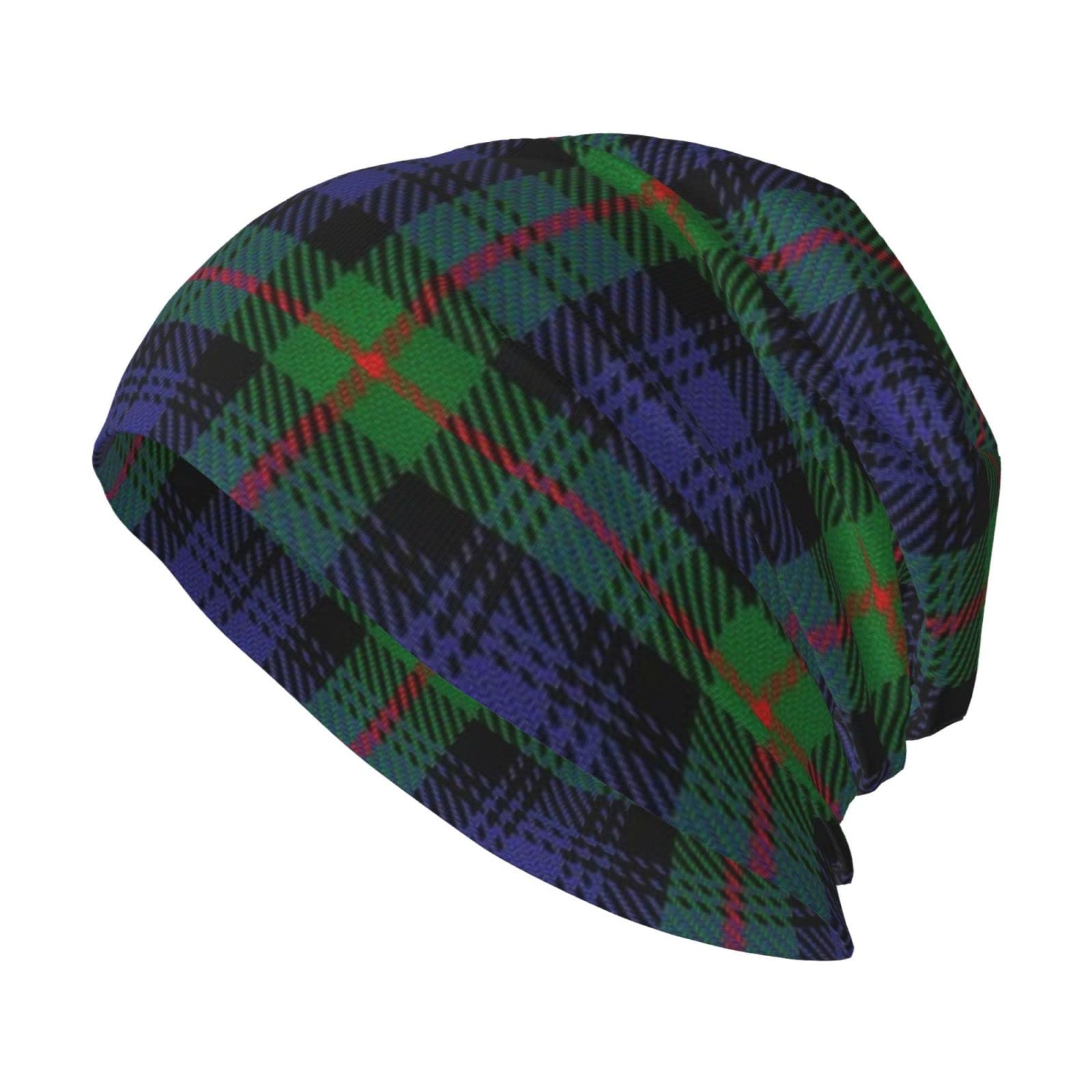 Oudrspo Unisex Old Scotsman Clan Murray Tartan Plaid Beanie Hat Warm Slouchy Knit Hat Headwear Gift For Adult