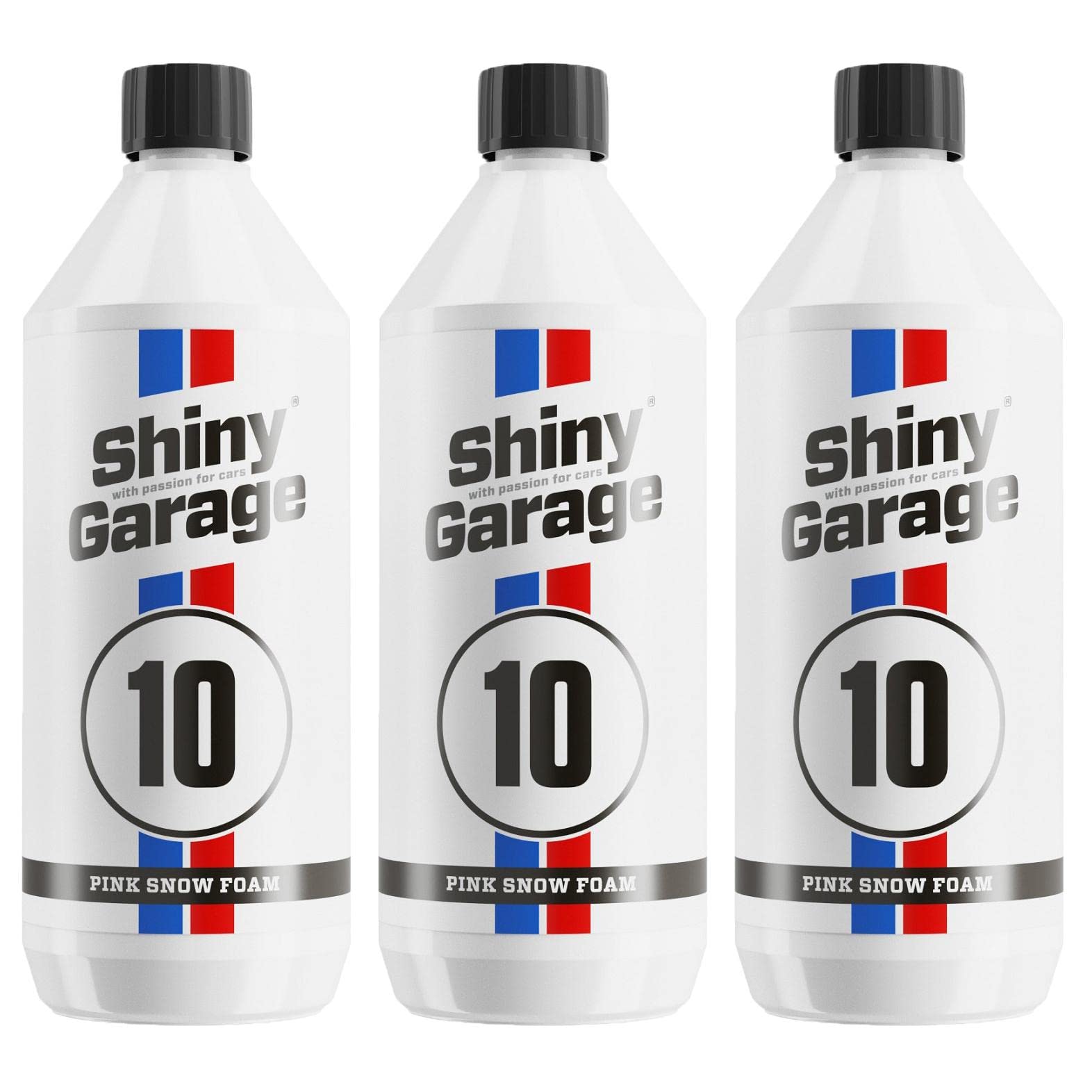 3x SHINY GARAGE Pink Snow Foam Shampoo pinker Schaum Reinigungsschaum 1 L Liter