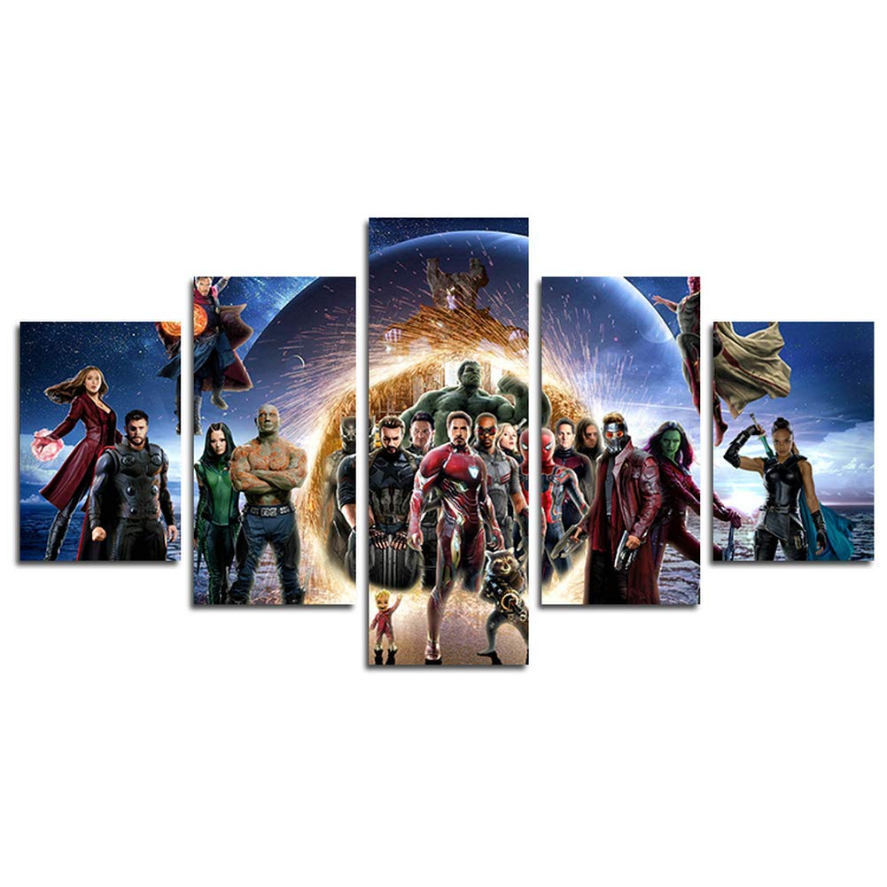 YspgArt Print Painting Canvas, 5 Pieces Infinite War Canvas Scene Wall Art Painting for Home Living Room Office Mordern Decoration Gift (No Frame) Unframed UC-24