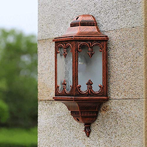Applique murale extérieure E27 en aluminium bronze lanterne rétro - 2