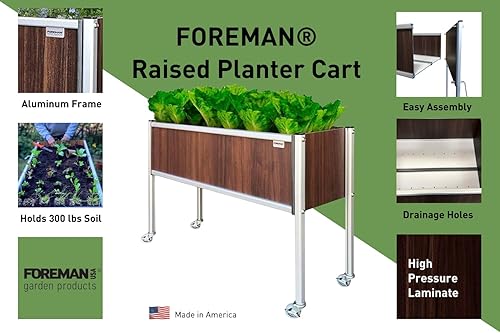 Miniatura 21 de Foreman Cama de jardín elevada con patas, caja de jardín al aire libre, maceta para exteriores, 36 pulgadas de largo x 12 pulgadas de ancho x 25