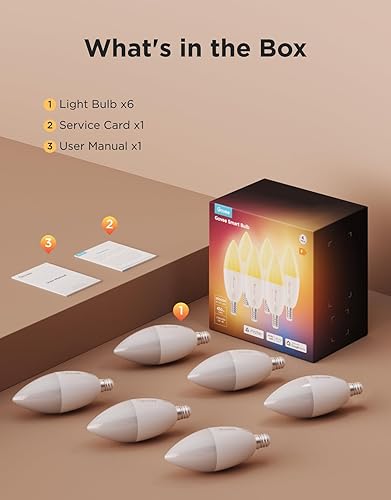 Miniatura 9 de Govee Bombilla LED E12, bombillas inteligentes que funcionan con Matter, Alexa, Google Assistant, bombillas WiFi para candelabros equivalentes a 40