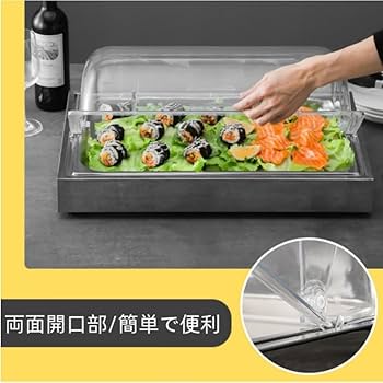 ビュッフェサーバー 冷前菜用 ステンレス製フードディスプレイ 7コンパートメント Amazon|ステンレス製フードプレート ビュッフェサーバー フード