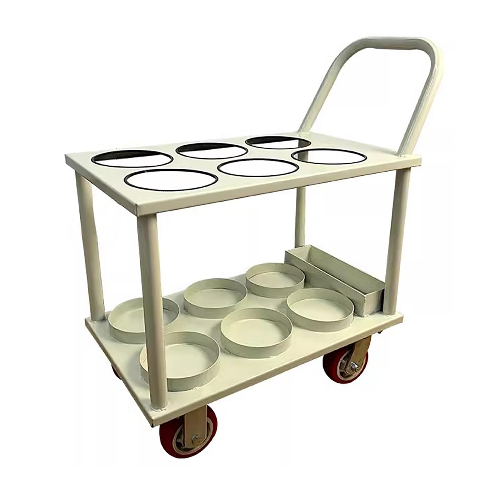 Gas cylinder trolley, Oxygen Tank Holder Heavy Duty Cart for Four Six Eight Tanks, Welding Mobility Trolley,Handcart(White,M)