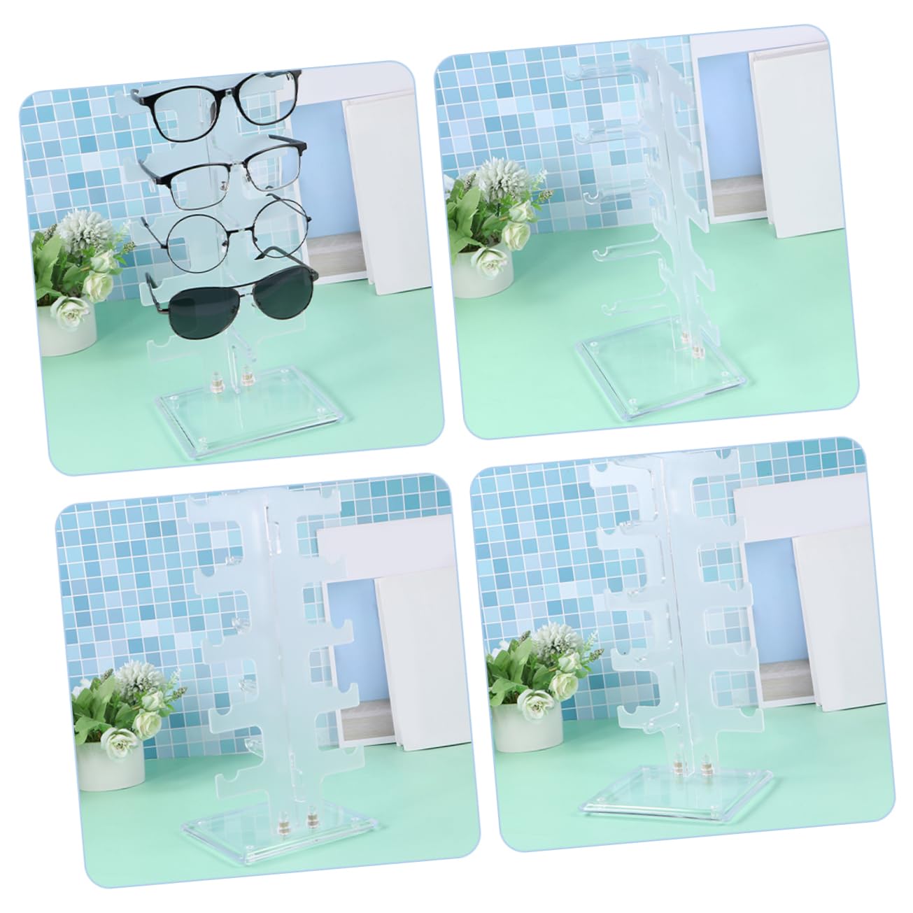 PRETYZOOM Glasses Display Stand Eye Glasses Eyeglass Holder Desktop Stand Sunglasses Holder Eyeglasses Sunglass Stand Tabletop Glasses Display Sun Glassed Holder Stand Acrylic