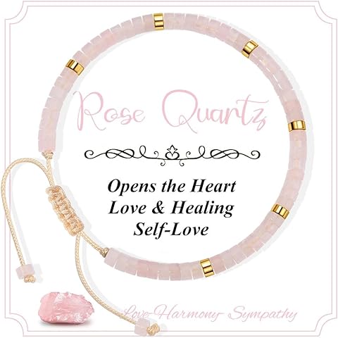 CASDAN Natural Crystal Healing Beaded Bracelet for Women Natural Stone Adjustable Braided Rope Bracelets Spiritual Inspirational Gifts Bracelets