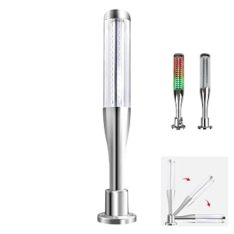 Industrial LED Signal Tower Light 3 Color DC24V Foldable Solid on Light with Buzzer Alarm Warning Lamp Light Aluminum Alloy Shell