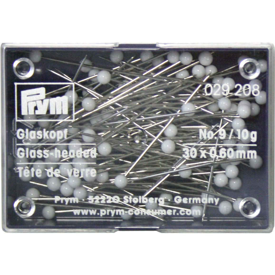 Prym - Prym Silver Glass (0.60 x 30mm) Headpins - 10 Pieces