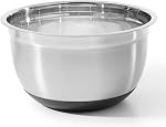 Starfrit Stainless Steel Mixing Bowl with Silicone Non-Skid Base, Wide Rim for Easy Grip & Transport, Durable Stainless Steel, 2.8L (3 Qt) Capacity