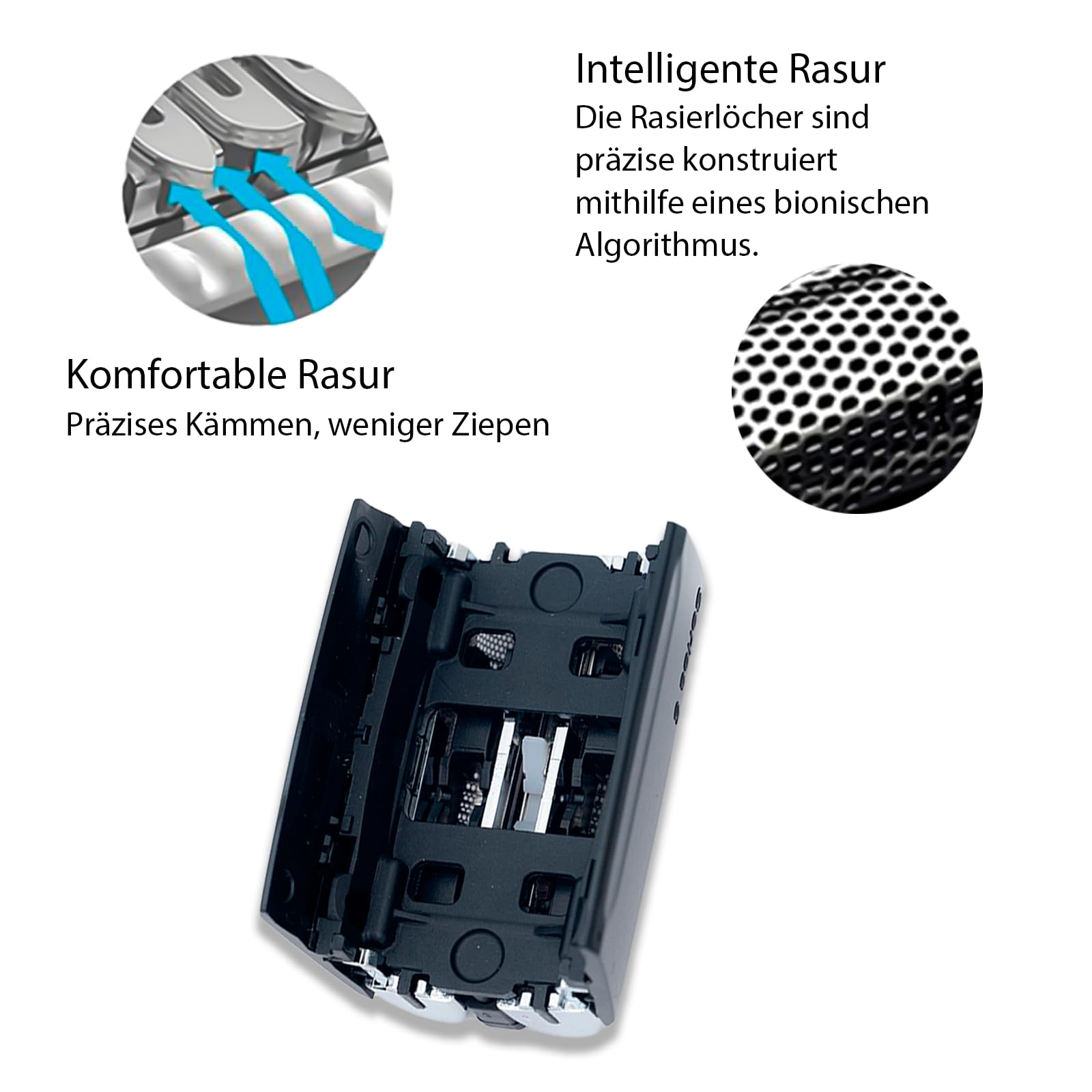 2 Stück 52B Scherkopf Kompatibel mit Braun Elektrorasierer Series 5, 52B Scherblatt für Braun Herren Rasierer S5