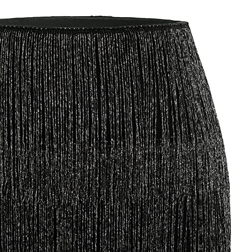 MANER Women’s Fringe Skirt Stretchy Sparkly Bodycon Tassel Trim Mini Skirt - Image 5
