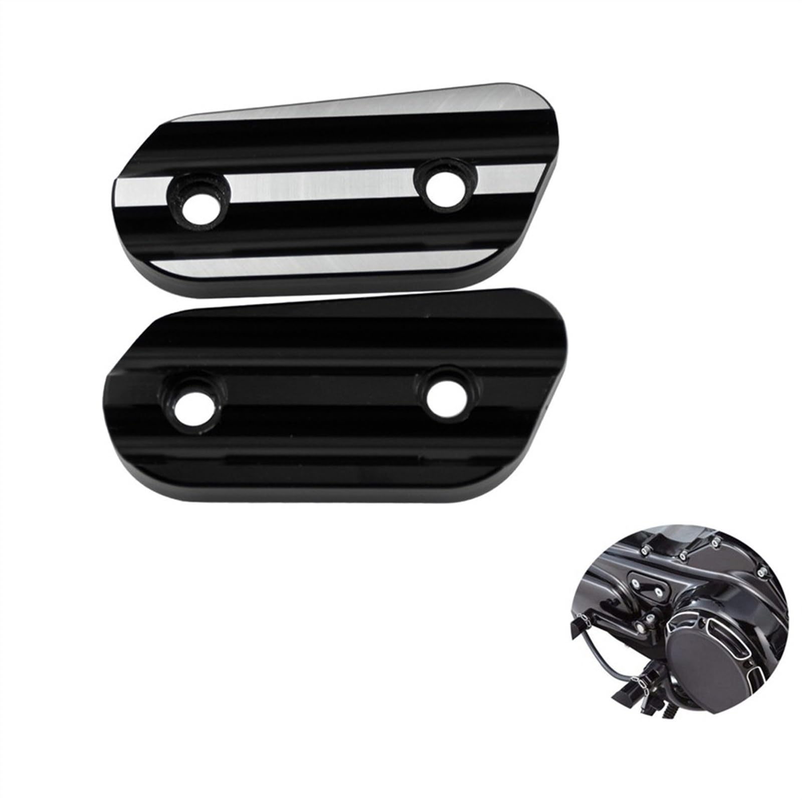 Generisch Motorrad CNC Inspektionsdeckel Aluminium Kompatibel mit Harley Sportster XL 883 1200 48 72 Iron Superlow Forty Eight