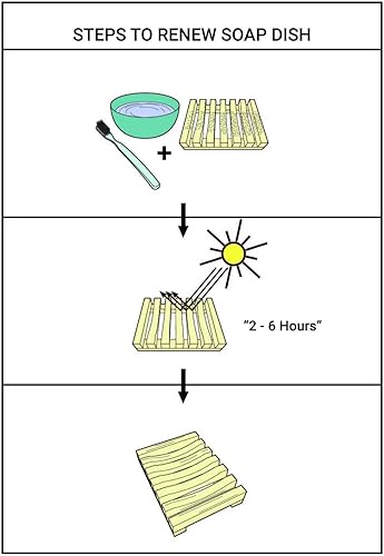 Miniatura 4 de Jabonera de bambú, 2 piezas rectangulares, marrón claro, 3.4 x 4.5 pulgadas, 0.14 libras, bañera