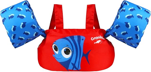Kids Swim Vest Float Armbands, Gogokids Toddler Boys Girls Swimming Trainer Jacket for 2-6 Years Old