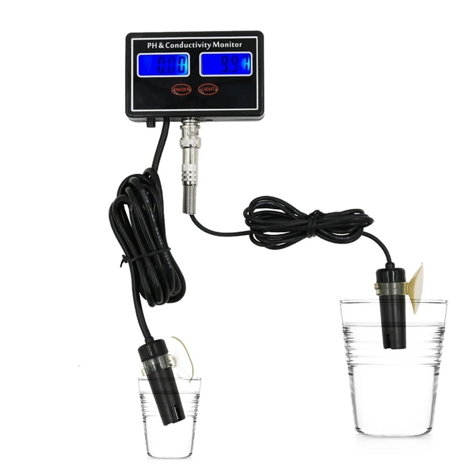 Yxzkjzj One Color Digital Online Ph Ec Conductivity Monitor Meter Water Quality Tester Accuracy Real-Time Monitoring For Fish Tank Aquarium